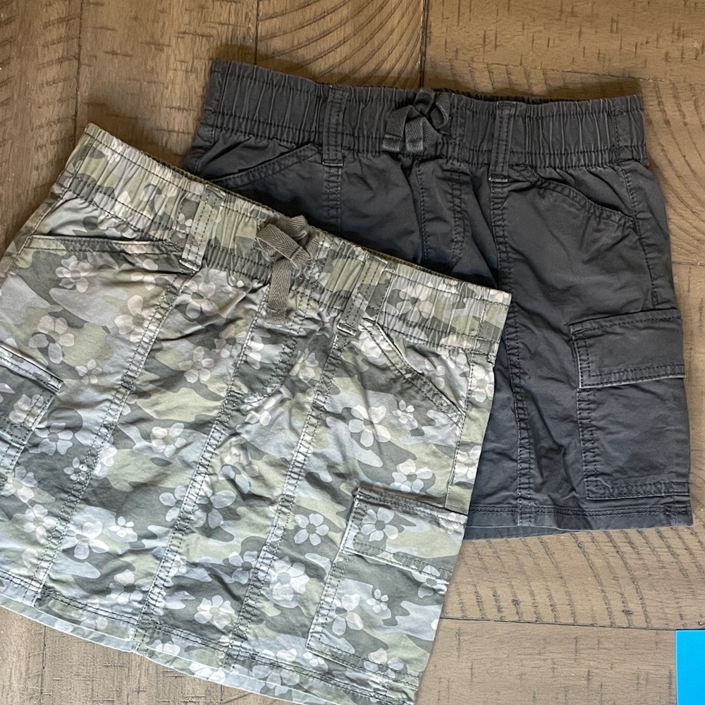 Stylish Girls Cargo Skirts - Gray and Camouflage
